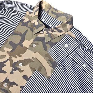 SOPHNET Camo Stripe Button‎ Down Long Sleeve Shirt Made in Japan Size XL